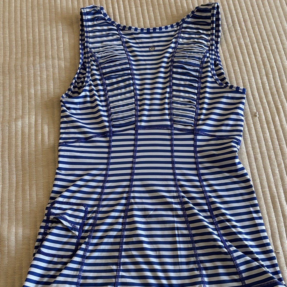 lululemon athletica Blue and White Striped Tank Top - Picture 3 of 5